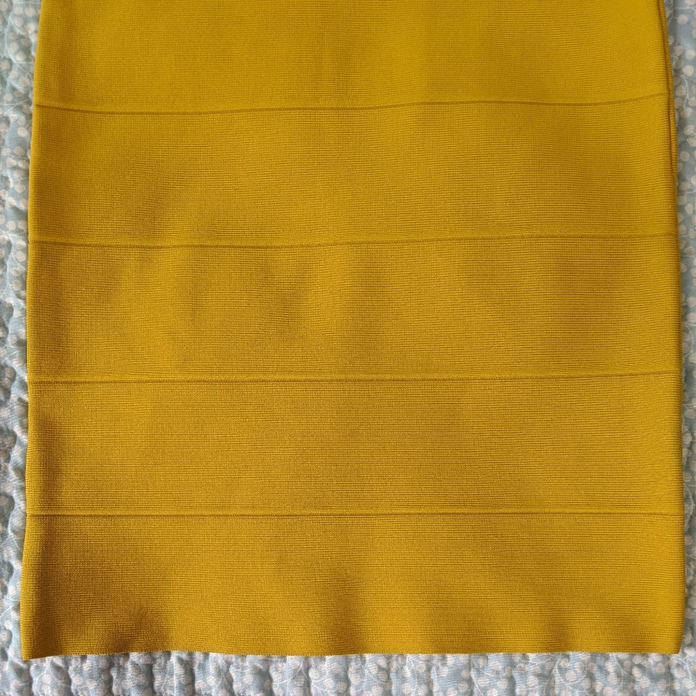 BCBGMaxazria Simone Bandage Bodycon Skirt Yellow